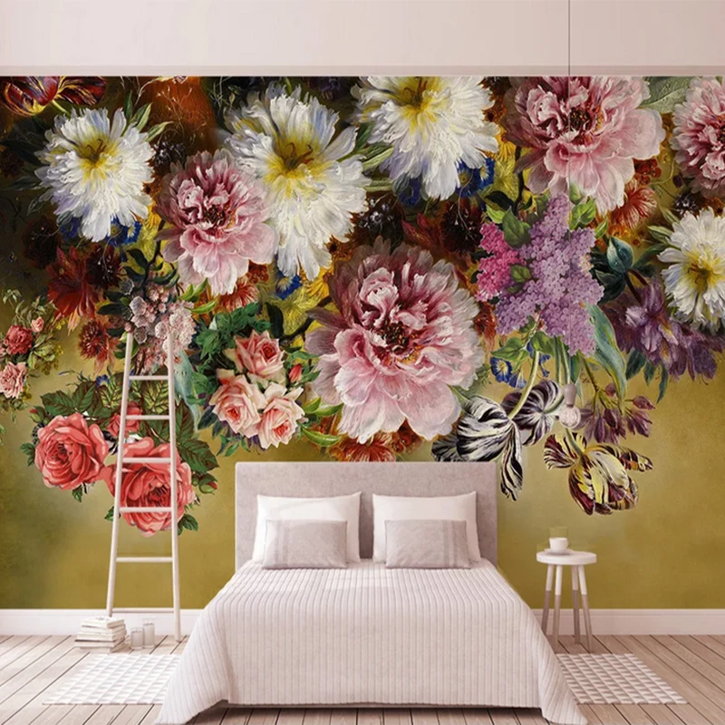 Flower 4d Bedroom Wallpaper Retro Nostalgic Wall Paper Non Woven Hand Drawn Rose Wall Mural 
Flower 4d Bedroom Wallpaper Retro Nostalgic Wall Paper Non Woven Hand Drawn Rose Wall Mural
