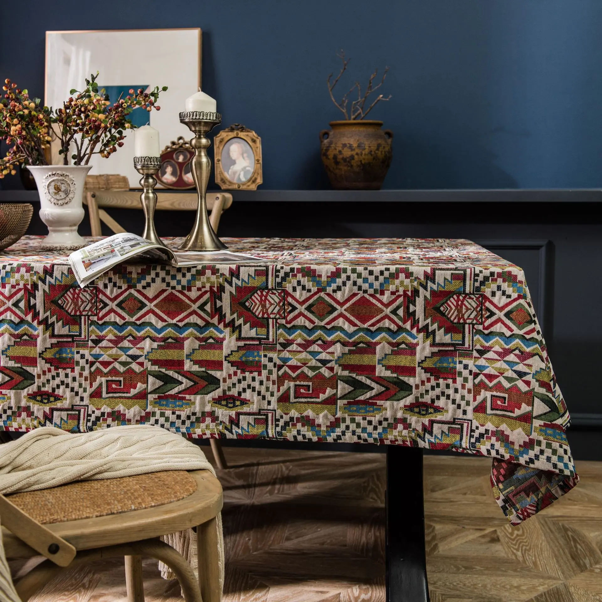 Bohemian Tablecloth Colored Jacquard Tablecloth Double-sided Pattern Thick Tablecloth Geometric American
Bohemian Tablecloth Colored Jacquard Tablecloth Double-sided Pattern Thick Tablecloth Geometric American