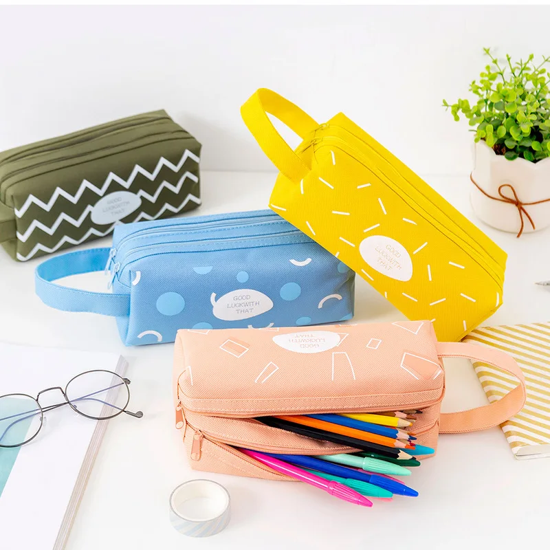 Simple Geometric Series Large Capacity Pencil Case Creative Multifunctional Double-layer Portable Stationery Bag
Simple Geometric Series Large Capacity Pencil Case Creative Multifunctional Double-layer Portable Stationery Bag