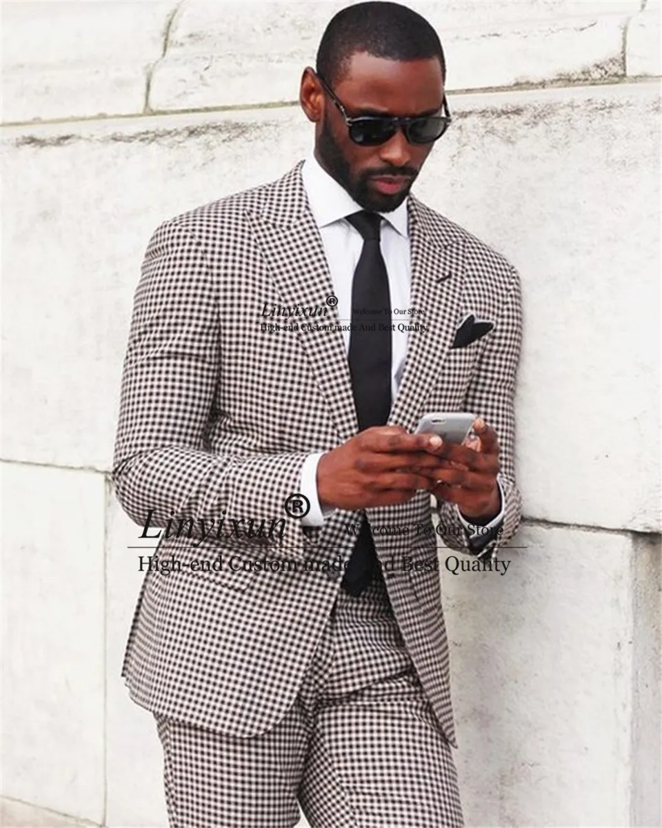 Клетчатые мужские костюмы, свадебные смокинги для жениха, праздничный блейзер для жениха, Мужская сценическая одежда для ужина, костюм для ... 
Клетчатые мужские костюмы, свадебные смокинги для жениха, праздничный блейзер для жениха, Мужская сценическая одежда для ужина, костюм для ...