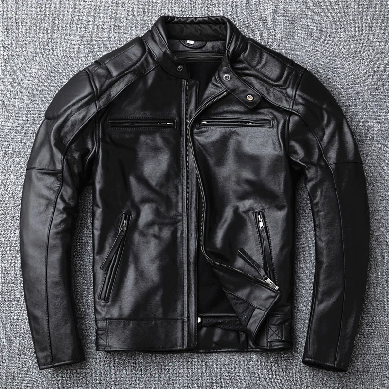 Factory new cowhide motorcycle leather jacket for men cow real genuine leather coat outer wear garment
Factory new cowhide motorcycle leather jacket for men cow real genuine leather coat outer wear garment