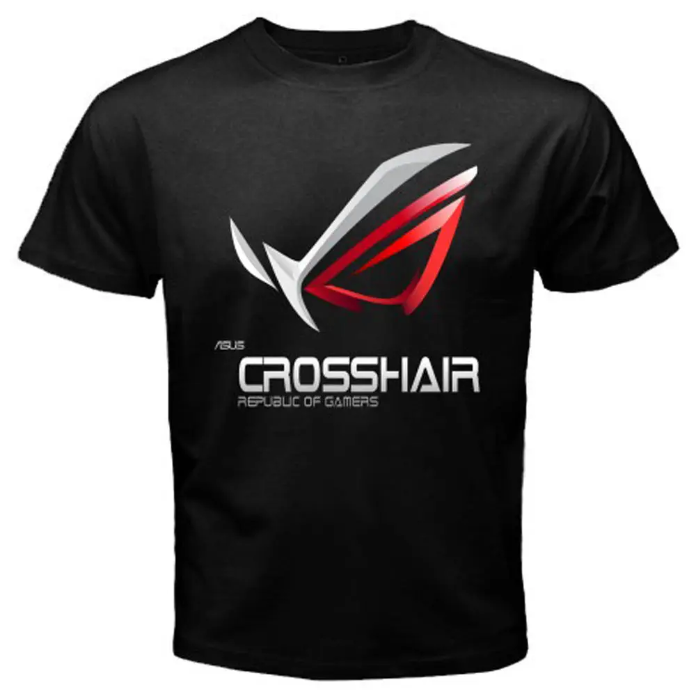 Новая Черная Мужская футболка с логотипом Asus Crosshair Rog размер S M L XL 2XL 3XL|Мужские
