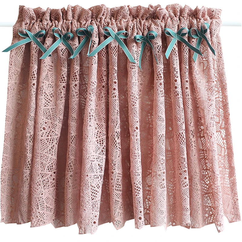 1PCS American Pastoral Half Curtain Cute bow-knot Decor Pink Hollow-Out Crochet Short curtain for kitchen Small Window DL34F
1PCS American Pastoral Half Curtain Cute bow-knot Decor Pink Hollow-Out Crochet Short curtain for kitchen Small Window DL34F