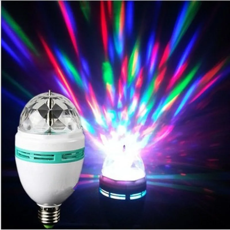 Светодиодная лампа E27 6 Вт 9 Автоматическое вращение RGB сцсветильник свет