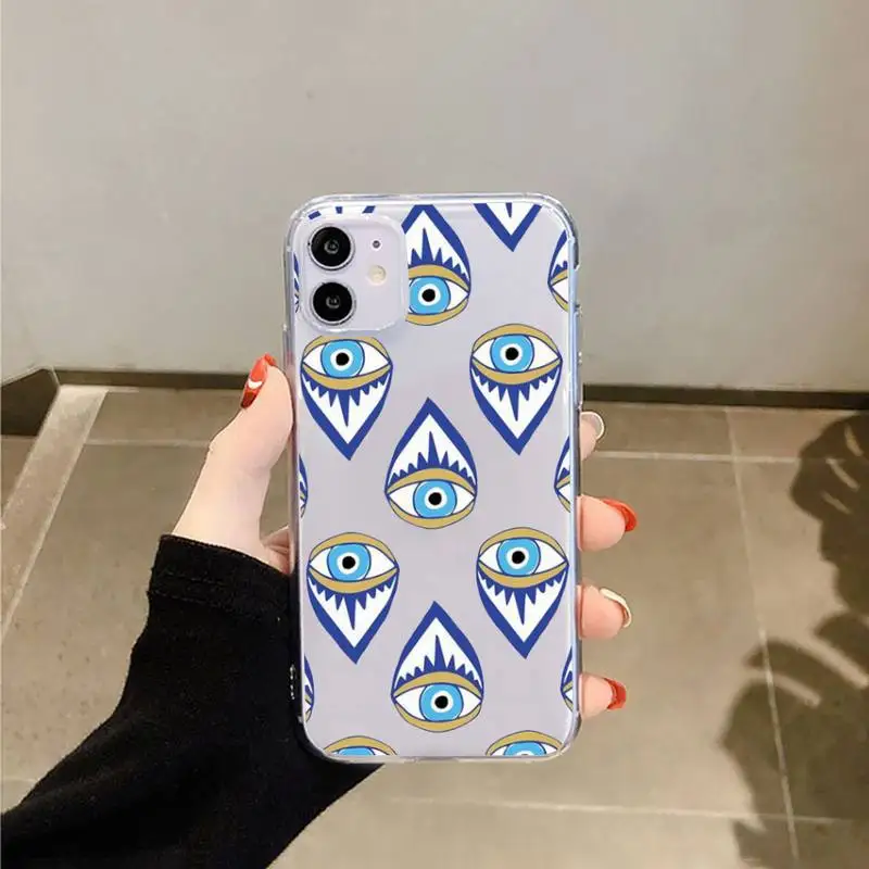 Lucky Eye Blue Evil Eye Print Phone Case Transparent for iPhone 6 7 8 11 12 s mini pro X XS XR MAX Plus
Lucky Eye Blue Evil Eye Print Phone Case Transparent for iPhone 6 7 8 11 12 s mini pro X XS XR MAX Plus