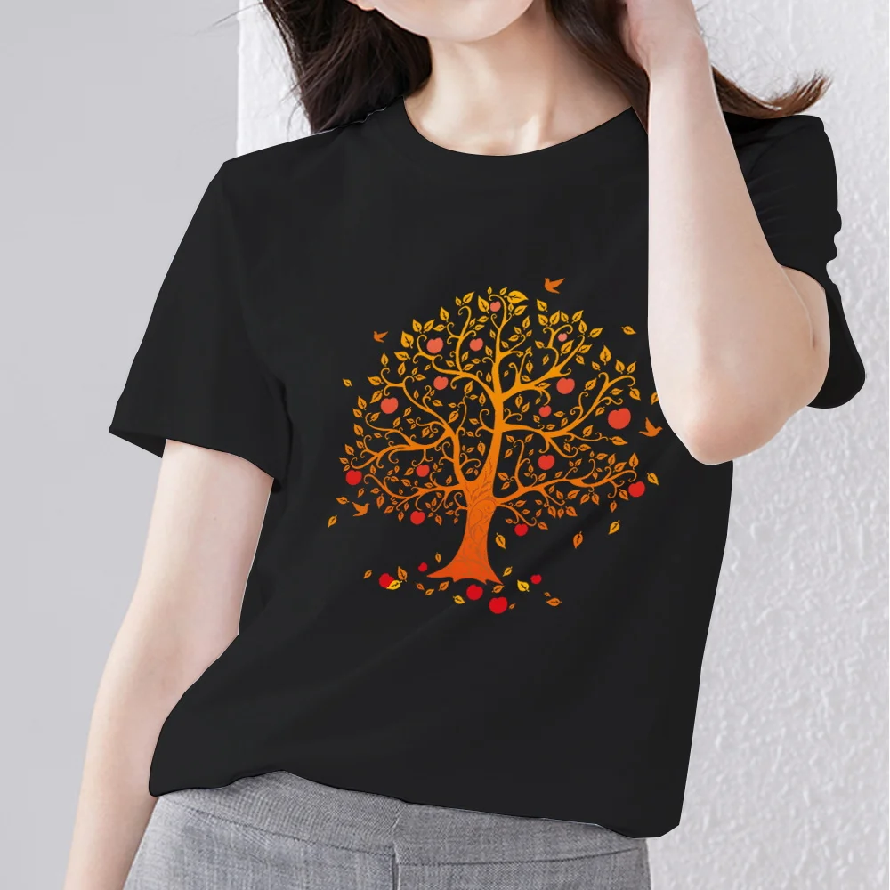 Women Clothing T-shirt Casual Jacket Apple Tree Print Black Commuter Round Neck Slim Fit Casual Sports Comfortable Short Sleeves
Women Clothing T-shirt Casual Jacket Apple Tree Print Black Commuter Round Neck Slim Fit Casual Sports Comfortable Short Sleeves