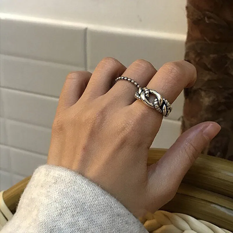 Korean Simple Street Heavy Industry S925 Sterling Silver Ring Thick Hemp Rope Staggered Hollow Opening Adjustable Hip Hop
Korean Simple Street Heavy Industry S925 Sterling Silver Ring Thick Hemp Rope Staggered Hollow Opening Adjustable Hip Hop