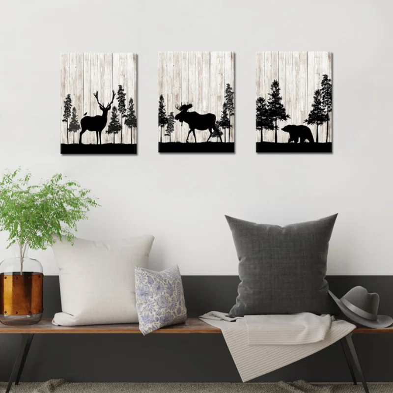 Poster Deer and Bear Animal Canvas Painting Wall Art Nature Forest Home Decoration for Living Room and Bedroom
Poster Deer and Bear Animal Canvas Painting Wall Art Nature Forest Home Decoration for Living Room and Bedroom