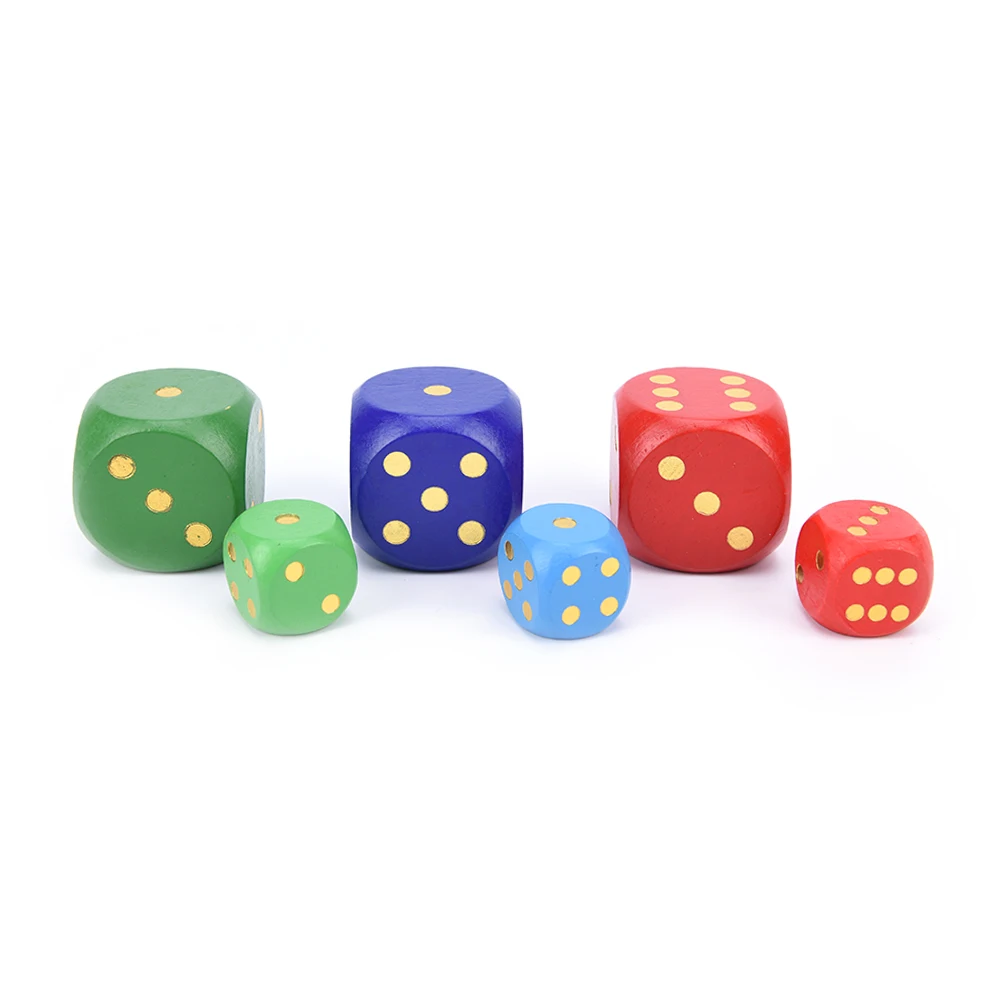 

1 PCS Big Size Wooden Dice Cubes 6 Side Adult Children Toy Fun Board Game Night Bar KTV Entertainment Game Dice 50mm 30mm