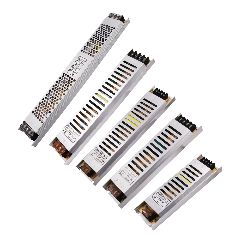 Ultra Thin LED Strip Power Supply DC12V 24V 25W 60W 100W 150W 200W 300W 400W Transformer LED Driver Power Adapter
Ultra Thin LED Strip Power Supply DC12V 24V 25W 60W 100W 150W 200W 300W 400W Transformer LED Driver Power Adapter