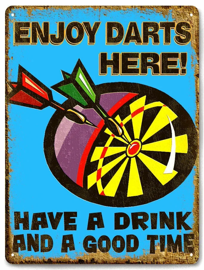 DART BOARD Metal Sign Drinks Beer VINTAGE Style Bar Pub Mancave Wall Decor 
DART BOARD Metal Sign Drinks Beer VINTAGE Style Bar Pub Mancave Wall Decor