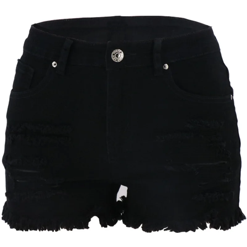 2021 summer new broken hole washed black and white high waist temperament commuter women's denim shorts
2021 summer new broken hole washed black and white high waist temperament commuter women's denim shorts