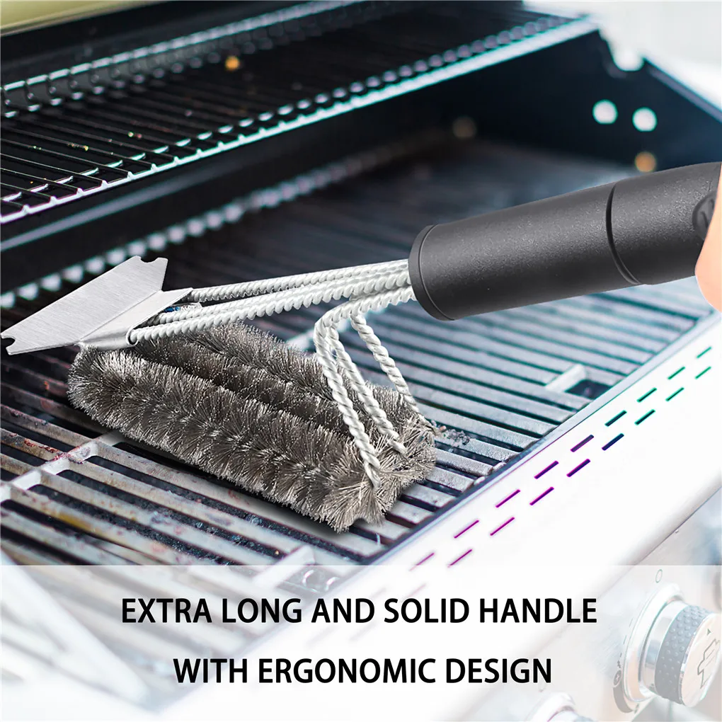 3-in-1 BBQ Grill Clean Brush Scraper Long Handle Stainless Steel Barbeque Grill Wire Brush
3-in-1 BBQ Grill Clean Brush Scraper Long Handle Stainless Steel Barbeque Grill Wire Brush