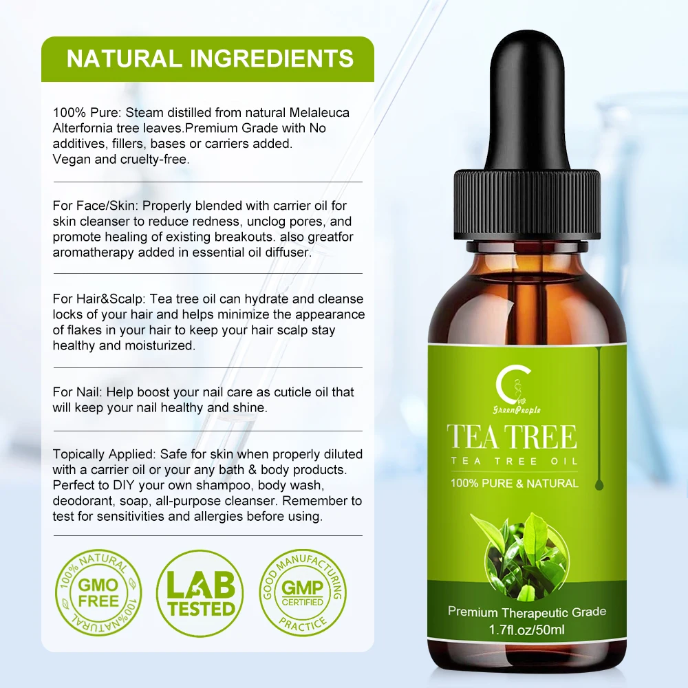 GPGP GreenPeople Edible Tea plant Essential Drops Skin Soothing Massage oil Plant Fragrant oil Skin care/Food cooking oil
GPGP GreenPeople Edible Tea plant Essential Drops Skin Soothing Massage oil Plant Fragrant oil Skin care/Food cooking oil