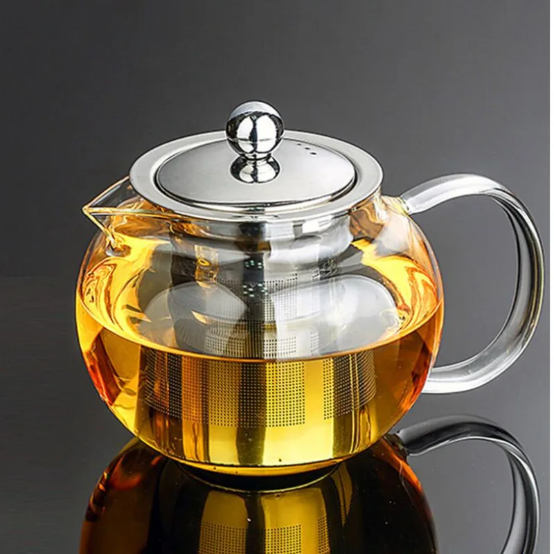 

Glass teapot with stainless steel infuser Nest Above - safe for stoves - teapot and loose leaf tea - large capacity