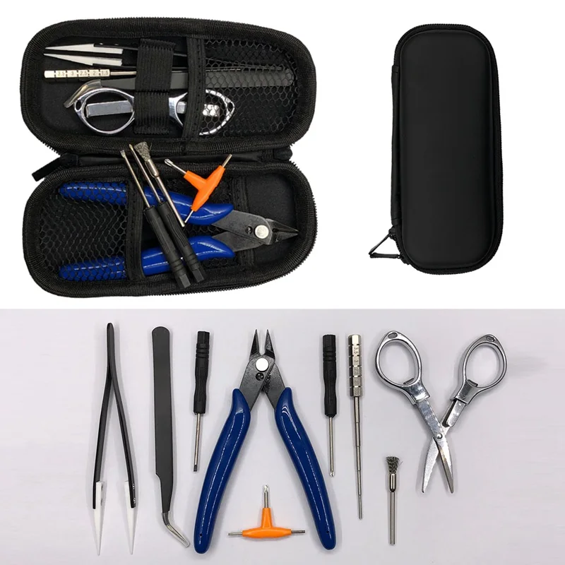 Hot NEW Mini Vape DIY Tool Bag Tweezers Pliers Kit Coil Jig Winding For Packing Electronic Cigarette Accessories for Ego electro
Hot NEW Mini Vape DIY Tool Bag Tweezers Pliers Kit Coil Jig Winding For Packing Electronic Cigarette Accessories for Ego electro