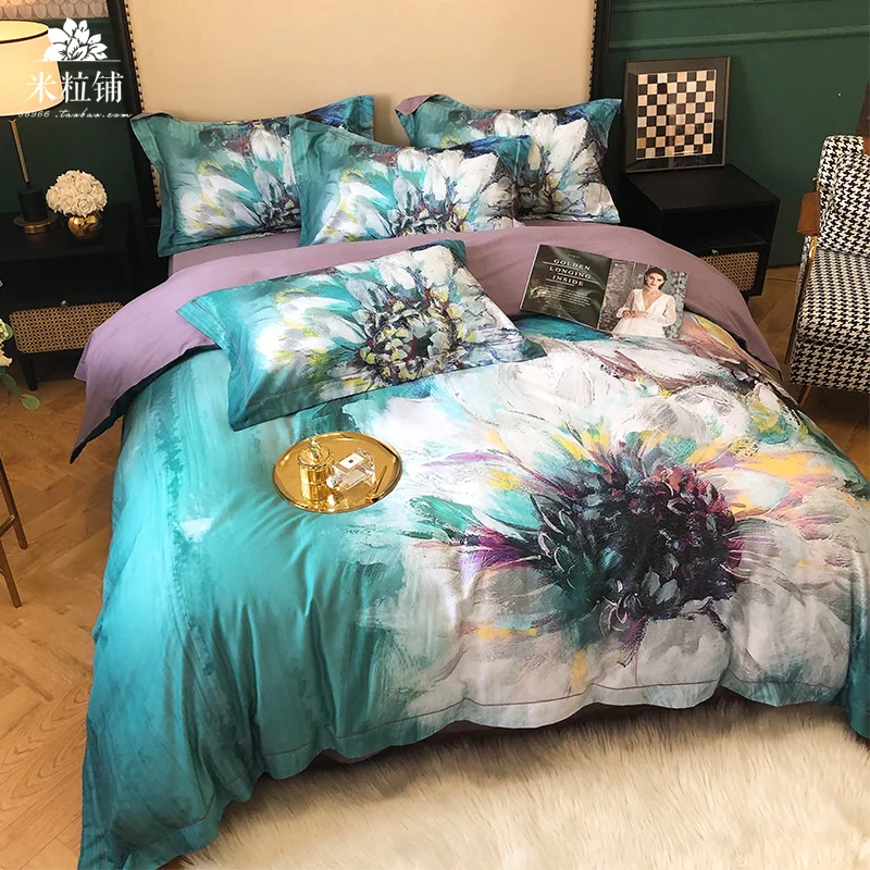 Bedding Set High-end Printed Cotton Brushed Four-piece Thick Warm Quilt Cover Light Luxury Bedding Home Textile Nordic Style
Bedding Set High-end Printed Cotton Brushed Four-piece Thick Warm Quilt Cover Light Luxury Bedding Home Textile Nordic Style