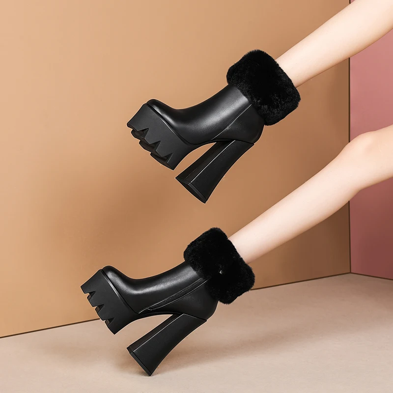 MORAZORA 2021 New Arrival Ankle Boots Top Quality Genuine Leather Boots Extreme High Heels Platform Winter Women Boots 
MORAZORA 2021 New Arrival Ankle Boots Top Quality Genuine Leather Boots Extreme High Heels Platform Winter Women Boots