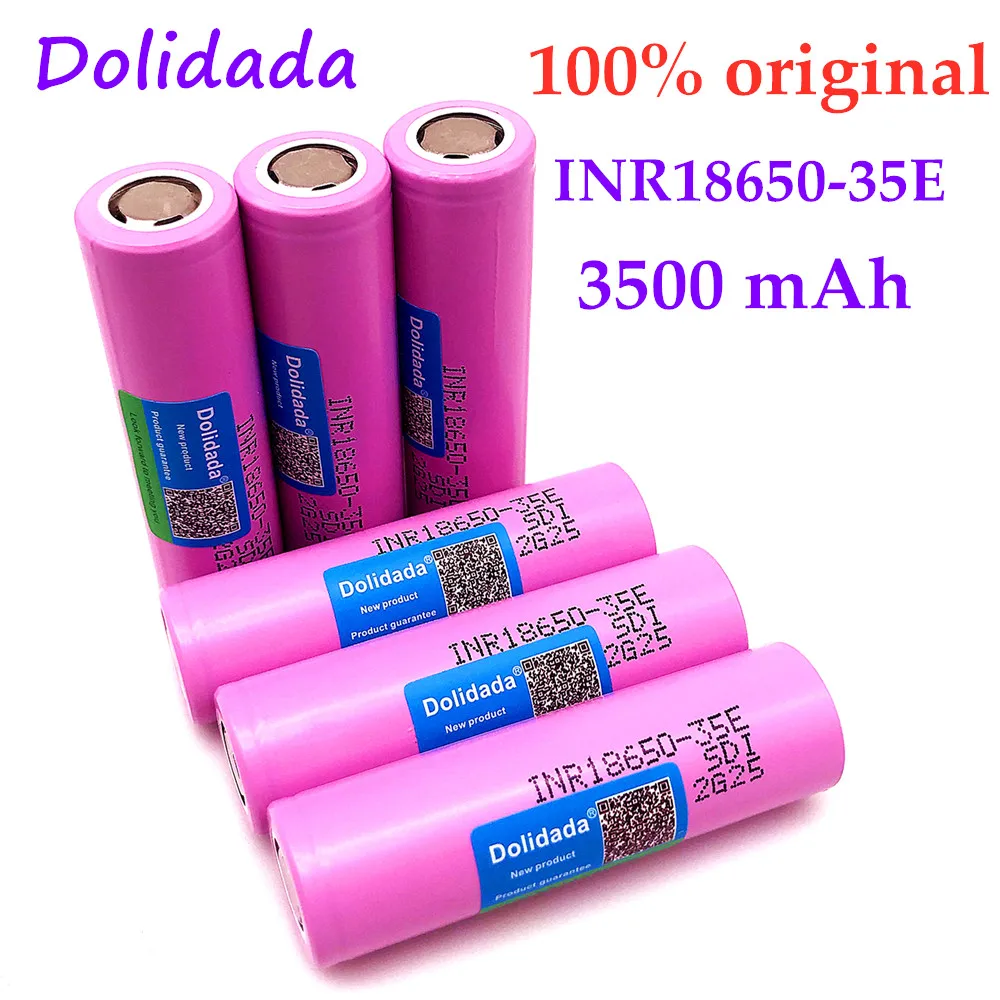 100% Original Fordolidada18650 3500mAh 20A discharge INR18650 35E 18650 battery Li-ion 3.7v rechargable Battery 100% Original F 
100% Original Fordolidada18650 3500mAh 20A discharge INR18650 35E 18650 battery Li-ion 3.7v rechargable Battery 100% Original F