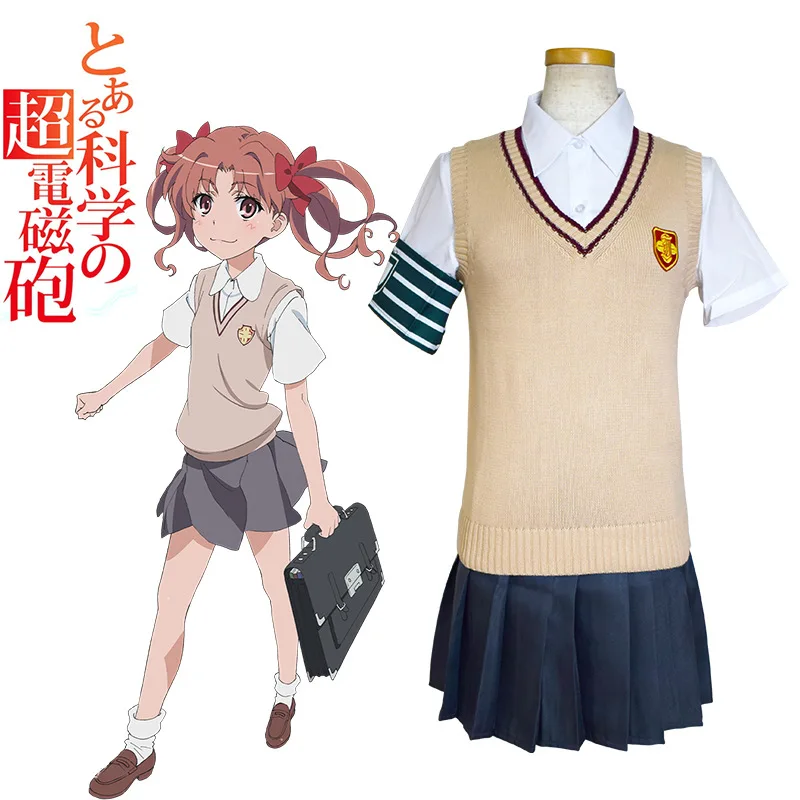 Anime Toaru Kagaku no Railgun Misaka Mikoto Shirai Kuroko Cosplay Costume School Women Uniform Outfit Shirt+Skirt+Vest+Armband
Anime Toaru Kagaku no Railgun Misaka Mikoto Shirai Kuroko Cosplay Costume School Women Uniform Outfit Shirt+Skirt+Vest+Armband