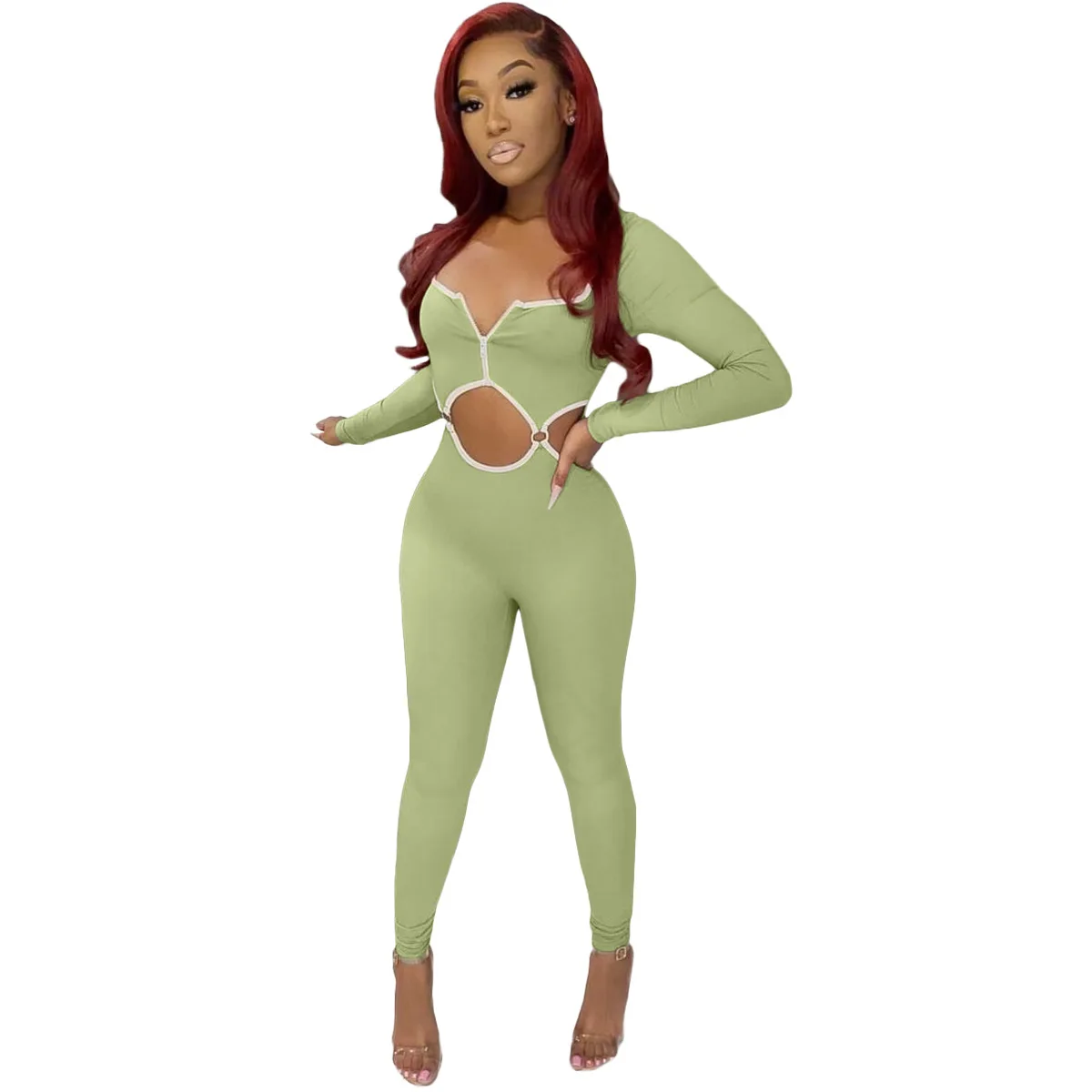 New women's jumpsuit hollow out with zipper bodysuit sexy nightclub wear skinny jumpsuits one piece outfit
New women's jumpsuit hollow out with zipper bodysuit sexy nightclub wear skinny jumpsuits one piece outfit