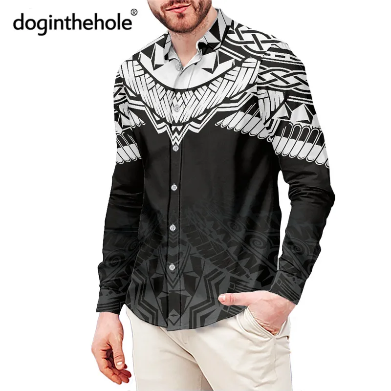 Polynesian Tribal Tattoos Printed Men Long Sleeve Shirt Classic Black White Plus Size 6XL Men Clothing Vintage Male Social Shirt
Polynesian Tribal Tattoos Printed Men Long Sleeve Shirt Classic Black White Plus Size 6XL Men Clothing Vintage Male Social Shirt