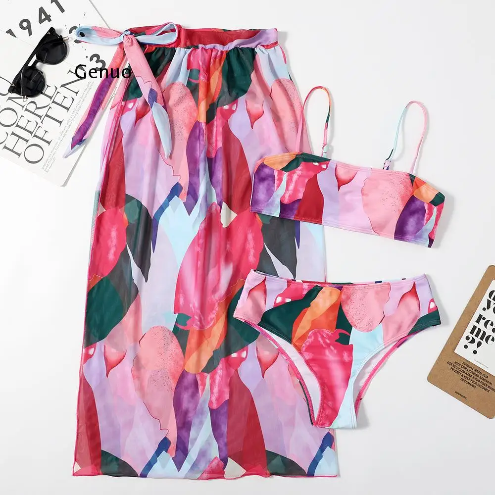 Skirt 3 Pieces Set Bandeau Bikini 2021 High Waist Swimwear Female Color Block Swimsuit Women String Elegant Bathing Suit
Skirt 3 Pieces Set Bandeau Bikini 2021 High Waist Swimwear Female Color Block Swimsuit Women String Elegant Bathing Suit