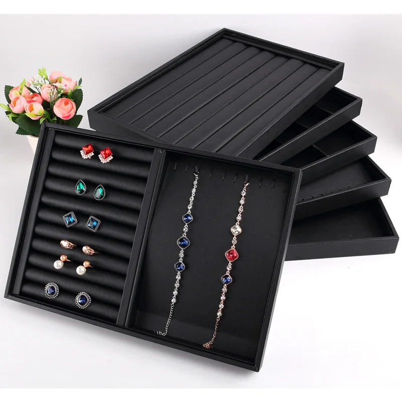 Fashion Black PU Leather Jewelry Tray Organizer Ring Earring Tray Bracelet Holder Necklace Pendants Tray Jewelry Display
Fashion Black PU Leather Jewelry Tray Organizer Ring Earring Tray Bracelet Holder Necklace Pendants Tray Jewelry Display