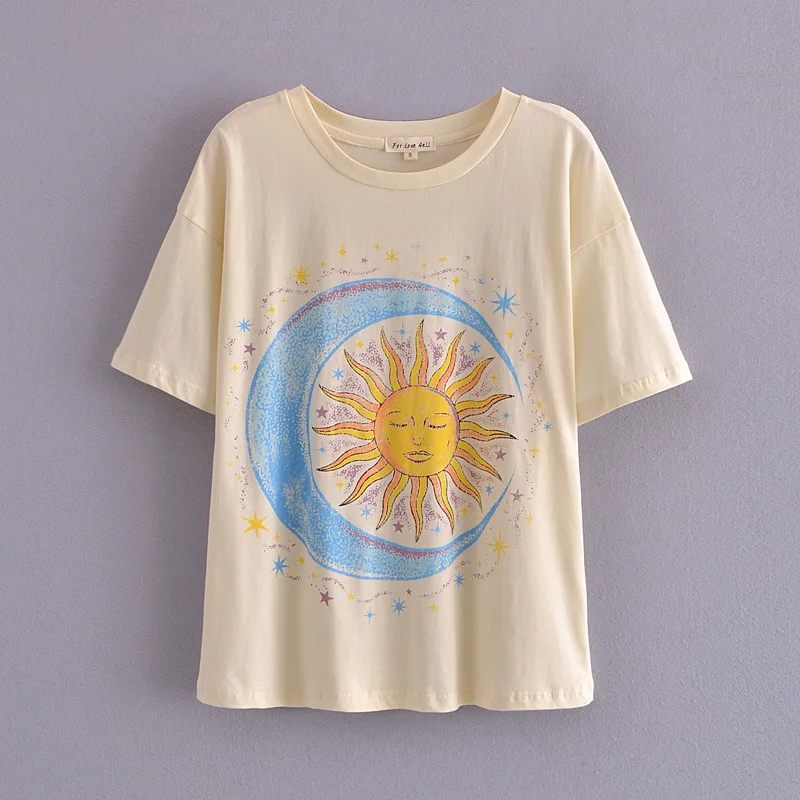 Women Chic Print Cotton T Shirt Short Sleeve O Neck Tees Ladies Casual Tee Shirt Loose Top LDZZ6446 
Women Chic Print Cotton T Shirt Short Sleeve O Neck Tees Ladies Casual Tee Shirt Loose Top LDZZ6446