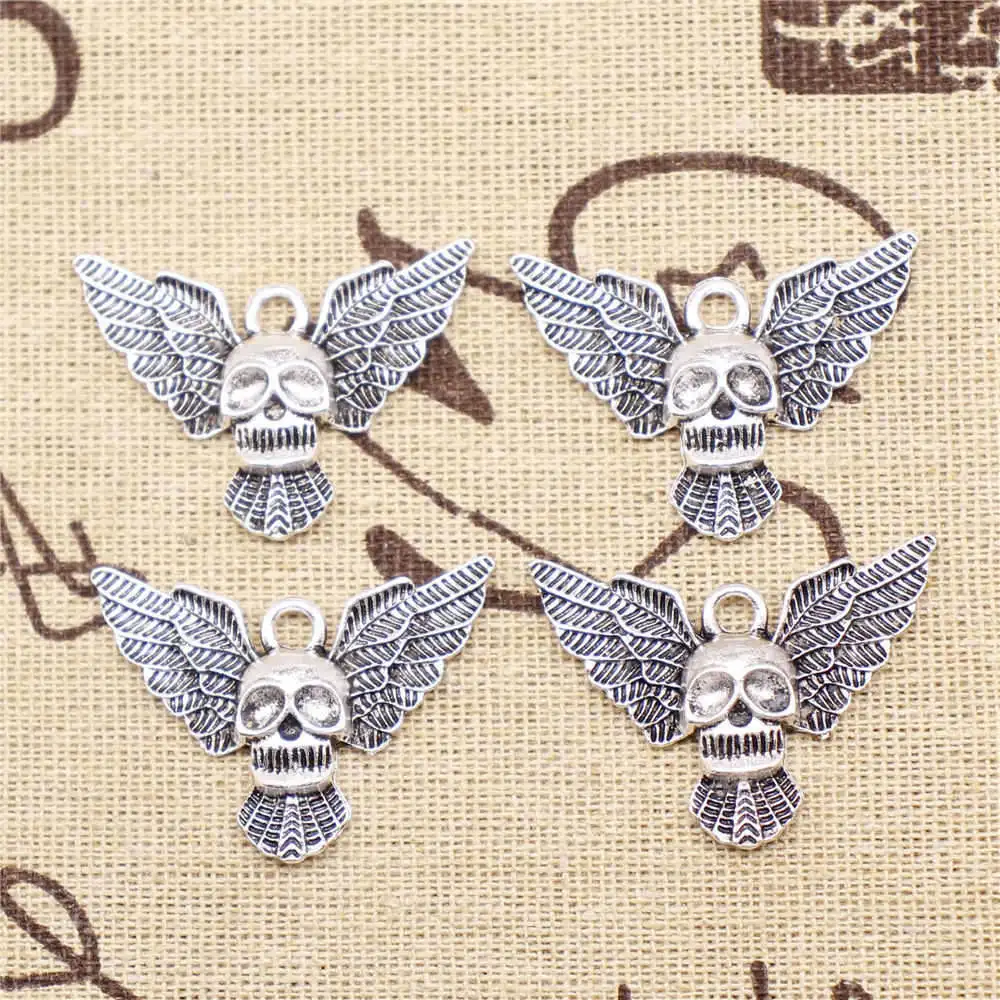 Skull With Wings Charms Supplies For Jewelry Making Kit Antique Silver Color 10pcs 34x26mm
Skull With Wings Charms Supplies For Jewelry Making Kit Antique Silver Color 10pcs 34x26mm