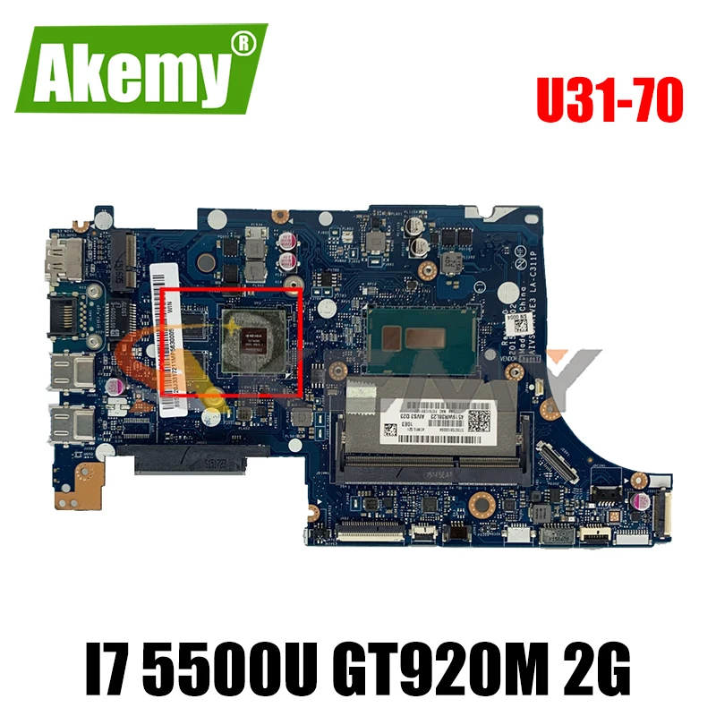 Akemy AIVS3/AIVE3 LA-C311P материнская плата для ноутбука Lenovo U31-70 Материнская плата ноутбука процессор I7 5500U GT920M 2G DDR3 100% тесты работы
Akemy AIVS3/AIVE3 LA-C311P материнская плата для ноутбука Lenovo U31-70 Материнская плата ноутбука процессор I7 5500U GT920M 2G DDR3 100% тесты работы
