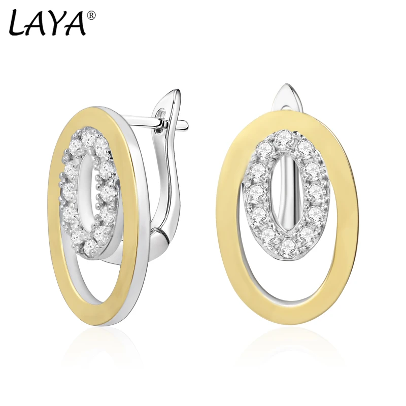 Laya 925 Sterling Silver High Quality Zircon Christmas Elliptical Shape Double Color Stud Earrings For Women Fashion Jewelry
Laya 925 Sterling Silver High Quality Zircon Christmas Elliptical Shape Double Color Stud Earrings For Women Fashion Jewelry