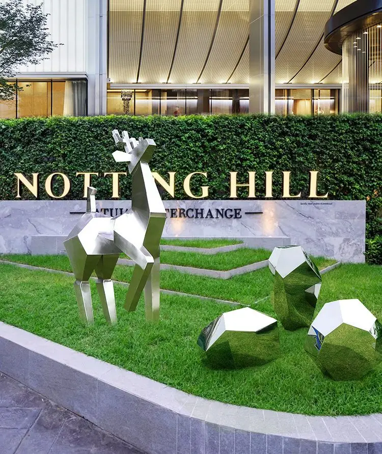 Hotel lobby decoration stainless steel geometric stone villa model house sales office outdoor floor art sculpture
Hotel lobby decoration stainless steel geometric stone villa model house sales office outdoor floor art sculpture