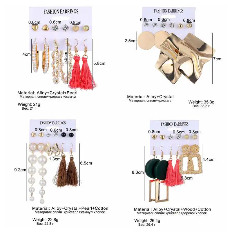 ZOVOLI Gold Tassel Pearl Stud Earrings Set For Women Big Statement Geometric Acrylic Earings Fashion Boho Jewelry Earrings 2020
ZOVOLI Gold Tassel Pearl Stud Earrings Set For Women Big Statement Geometric Acrylic Earings Fashion Boho Jewelry Earrings 2020