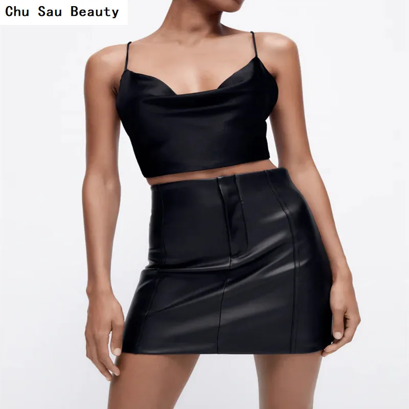 Chu Sau Beauty 2021 New ZA Women's Black Imitation Leather Skirt Autumn Sexy High Waist Tight High Street Zipper Mini Skirts
Chu Sau Beauty 2021 New ZA Women's Black Imitation Leather Skirt Autumn Sexy High Waist Tight High Street Zipper Mini Skirts