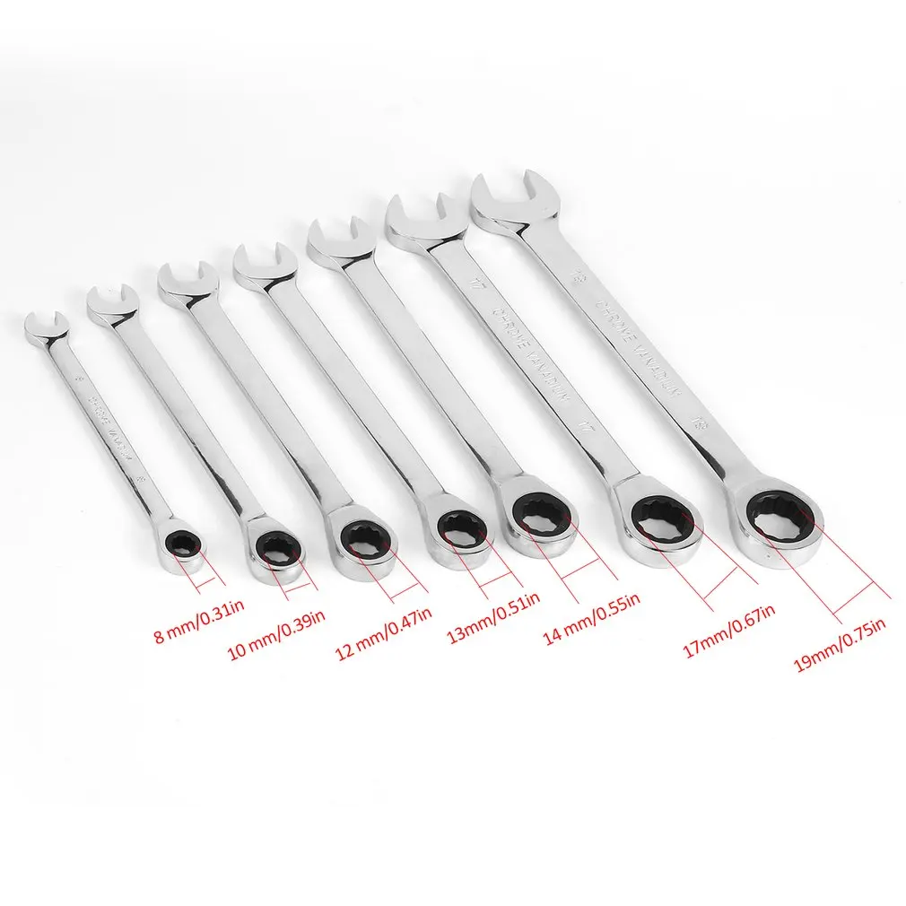 7pcs Torque Ratchet Wrench Set Universal Key Double-ended Torque Wrench Ratchet Spanner Open-ended Auto Car Repair Tools
7pcs Torque Ratchet Wrench Set Universal Key Double-ended Torque Wrench Ratchet Spanner Open-ended Auto Car Repair Tools
