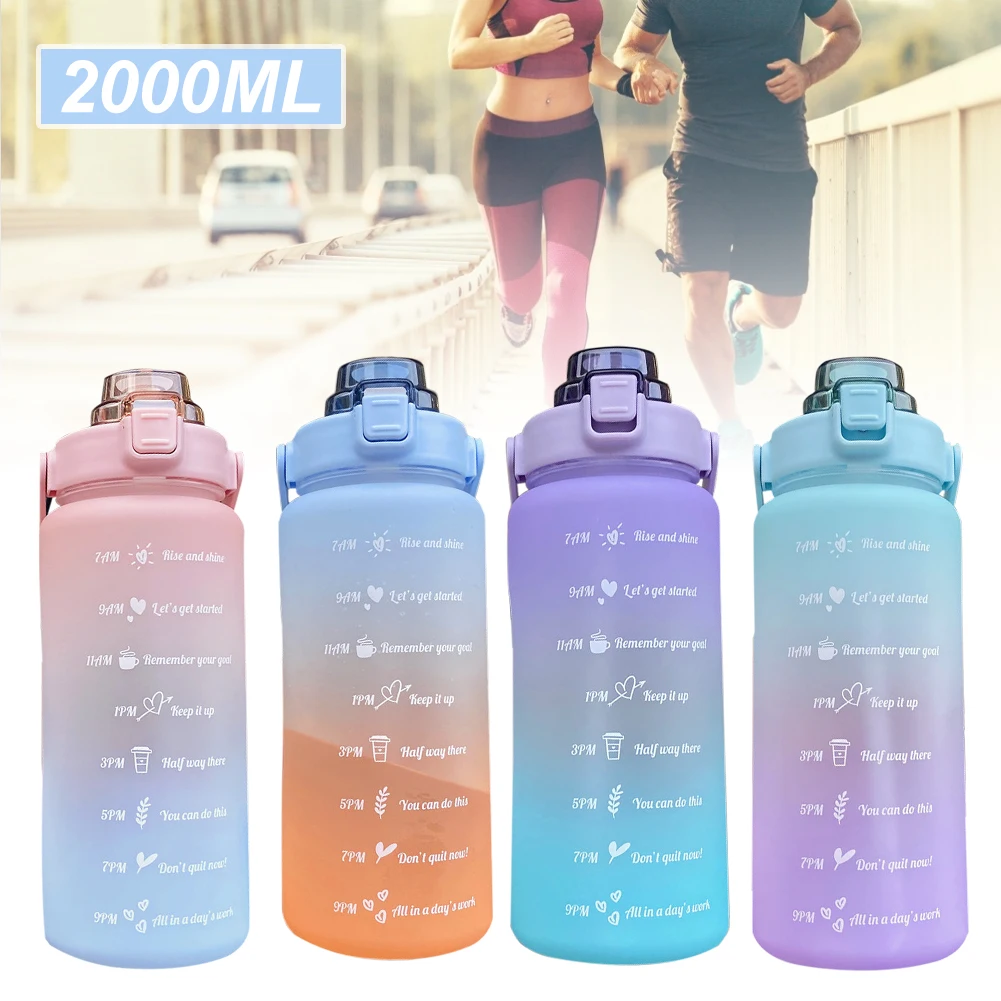 2000ml Large Water Bottle with Straw Time Marker Portable Leakproof Non-Toxic Sports Drinking Bottle for Gym Fitness Camping
2000ml Large Water Bottle with Straw Time Marker Portable Leakproof Non-Toxic Sports Drinking Bottle for Gym Fitness Camping