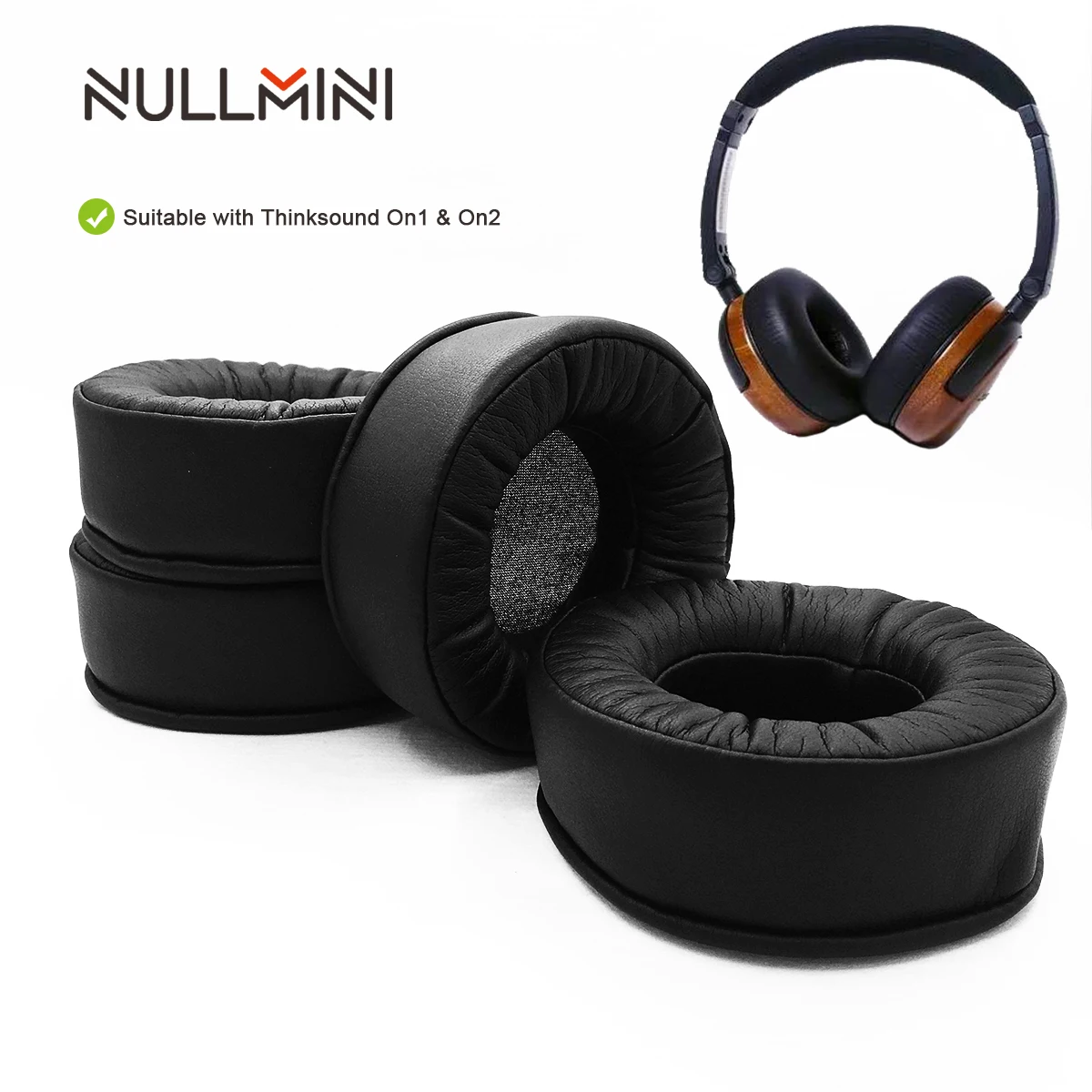Сменные амбушюры NullMini для наушников Thinksound On1 и On2 на 1 2 мягкие кожаные наушники