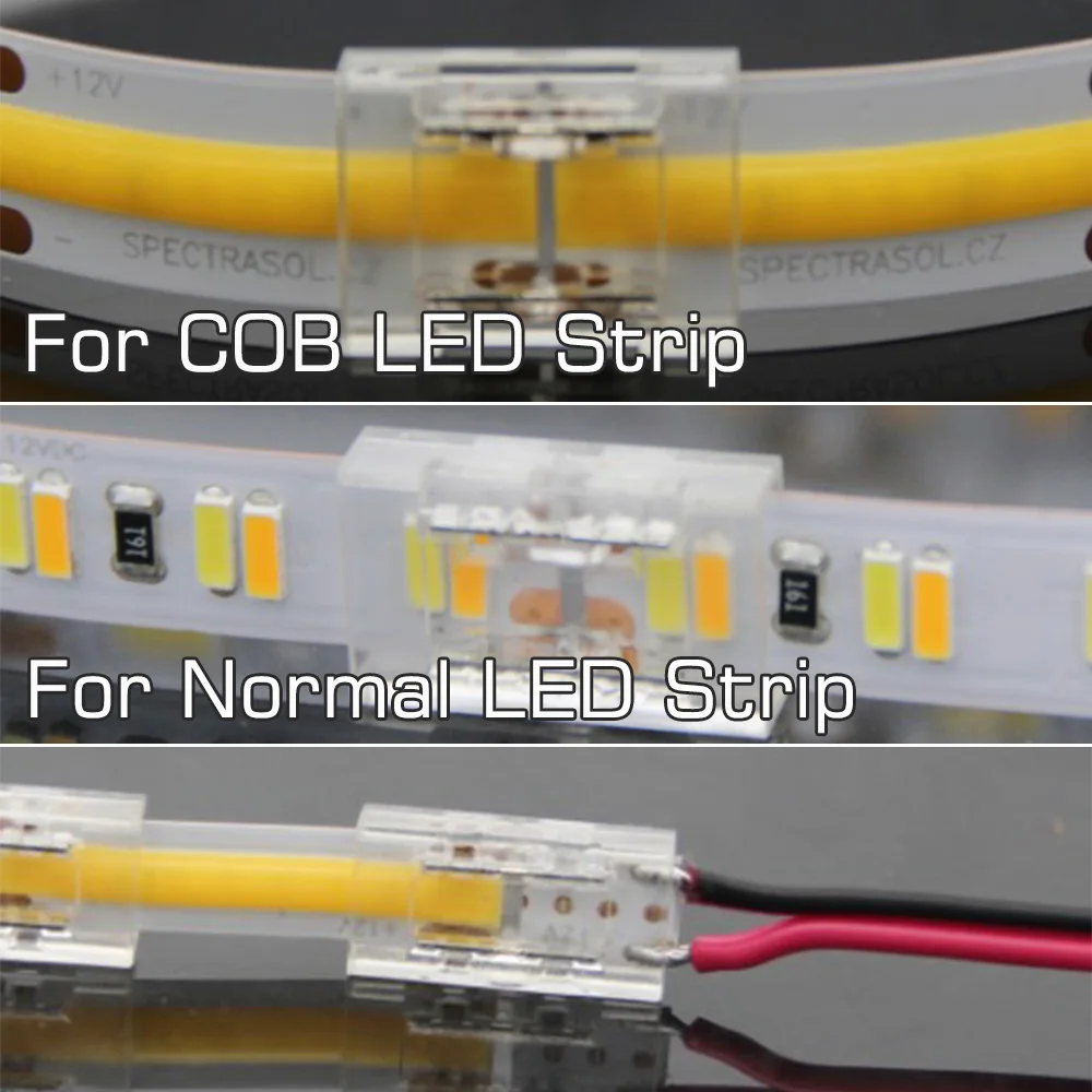 5 шт./лот разъем для светодиодной ленты COB 2 контакта 3 4 Бесплатная пайка 6 мм 8 10 12 L T