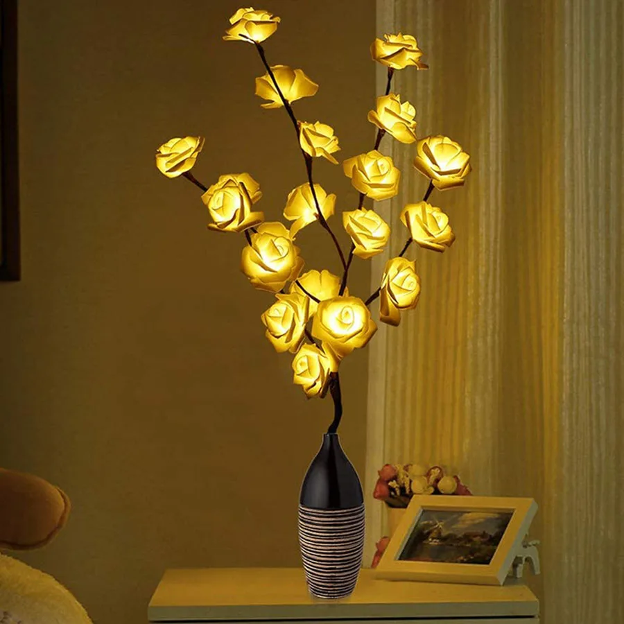 Thrisdar 73CM Simulation Rose Flower Branch Lights 20 LED Christmas Vase Filler Floral Twig Light Holiday Garden Party Decor
Thrisdar 73CM Simulation Rose Flower Branch Lights 20 LED Christmas Vase Filler Floral Twig Light Holiday Garden Party Decor