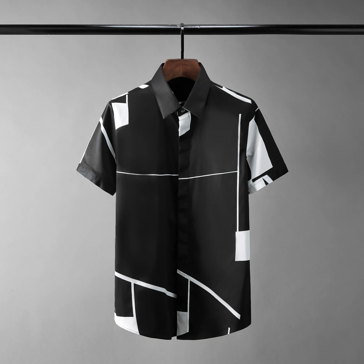 Brand 100% Cotton Man Shirts Luxury Short Sleeve Black White Splicing Mens Dress Shirts Camisa Masculina Slim Party Male Shrits
Brand 100% Cotton Man Shirts Luxury Short Sleeve Black White Splicing Mens Dress Shirts Camisa Masculina Slim Party Male Shrits