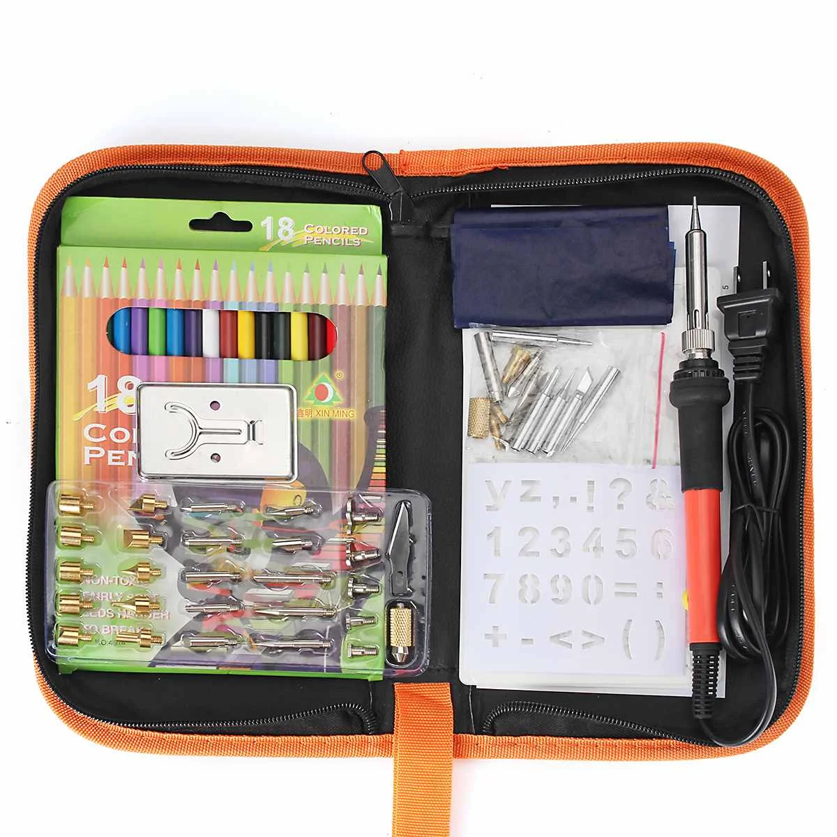 71 Piece Wood Burning Pen Set Stencil Electric Soldering Tips Tools Sculpture Pyrography Solder Tips Tool Kits
71 Piece Wood Burning Pen Set Stencil Electric Soldering Tips Tools Sculpture Pyrography Solder Tips Tool Kits
