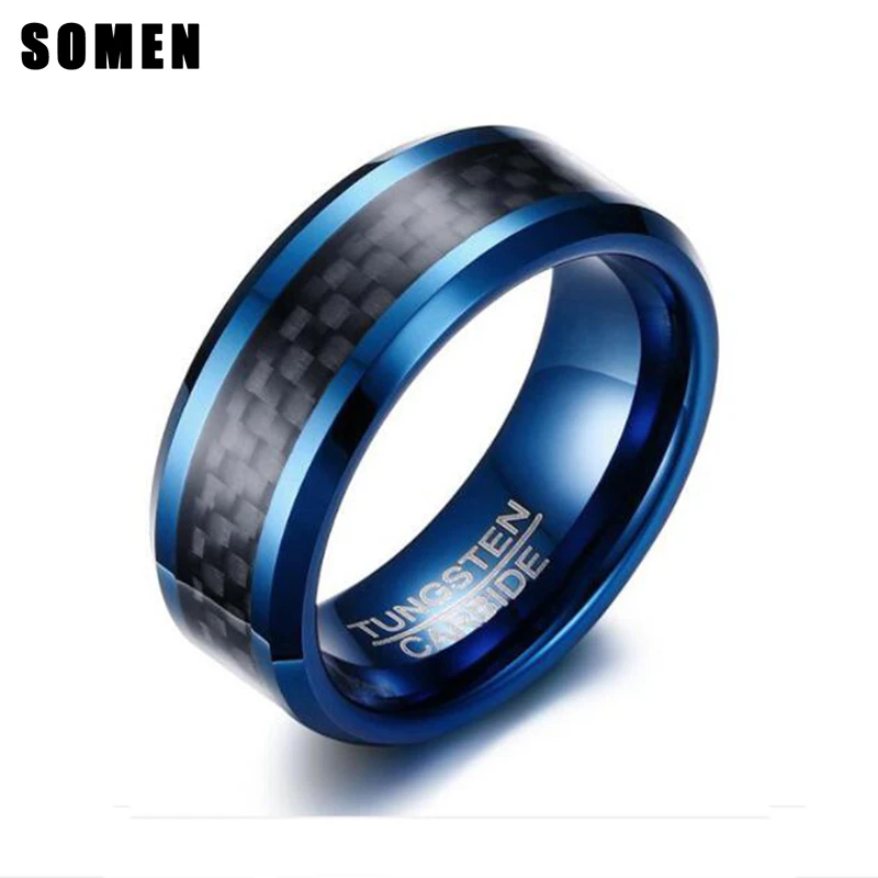 8mm Blue Carbon Fiber Tungsten Carbide Rings for Men Wedding Bands Men's Ring Jewelry Friends Fashion Gift anillos hombre
8mm Blue Carbon Fiber Tungsten Carbide Rings for Men Wedding Bands Men's Ring Jewelry Friends Fashion Gift anillos hombre