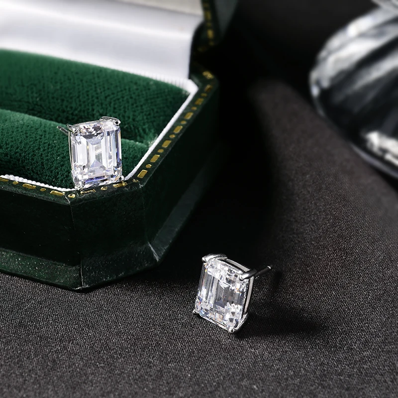 FFGems Sterling Silver 925 Earrings White Gold VVSD Sona Diamond Emerald Cut for Women Girl Fine Jewelry wholesale Gift With Box
FFGems Sterling Silver 925 Earrings White Gold VVSD Sona Diamond Emerald Cut for Women Girl Fine Jewelry wholesale Gift With Box