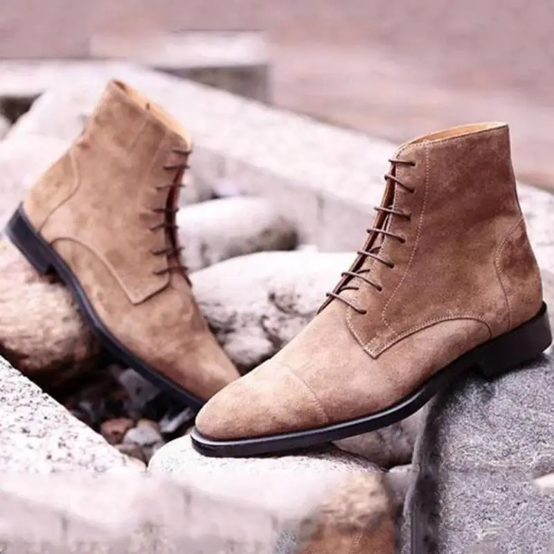 Fashionable Men Khaki Pointed Spring and Autumn Low Heel Lace Up Suede. Classic Leisure and Comfortable New Work Boots KH490
Fashionable Men Khaki Pointed Spring and Autumn Low Heel Lace Up Suede. Classic Leisure and Comfortable New Work Boots KH490