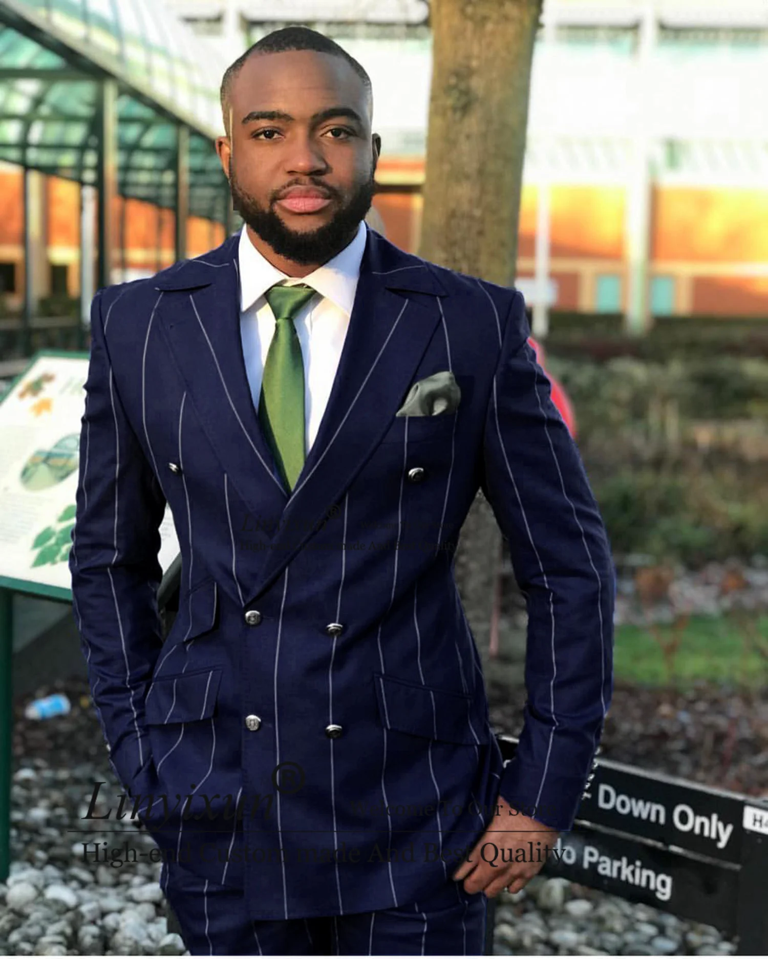 Мужские костюмы темно-синего цвета, двубортный мужской костюм по индивидуальному заказу из 2 предметов, блейзер в полоску + брюки, смокинг дл... 
Мужские костюмы темно-синего цвета, двубортный мужской костюм по индивидуальному заказу из 2 предметов, блейзер в полоску + брюки, смокинг дл...