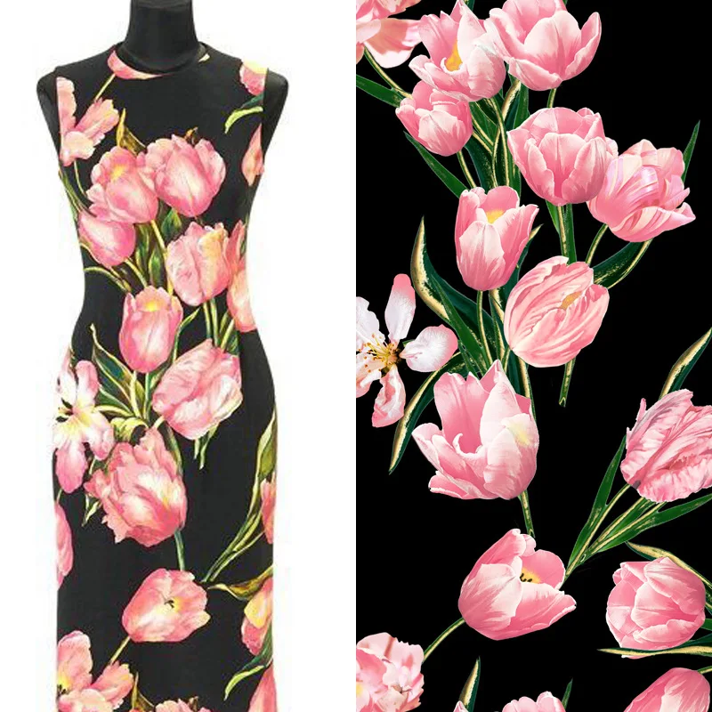 European and American brand tulip pattern digital printing non-woven fabric Oxford cloth spring and summer dress handmade fabric
European and American brand tulip pattern digital printing non-woven fabric Oxford cloth spring and summer dress handmade fabric
