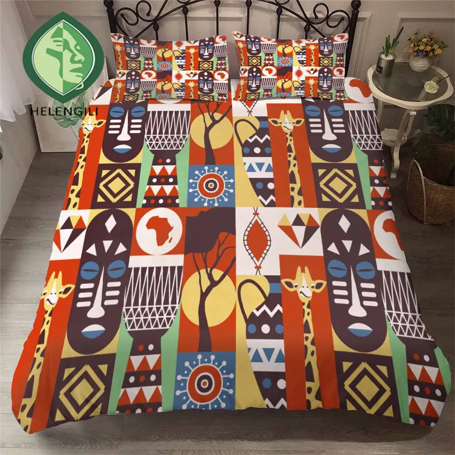 HELENGILI 3D Bedding Set African Style Print Duvet Cover Set Bedclothes with Pillowcase Bed Set Home Textiles #YC-298
HELENGILI 3D Bedding Set African Style Print Duvet Cover Set Bedclothes with Pillowcase Bed Set Home Textiles #YC-298