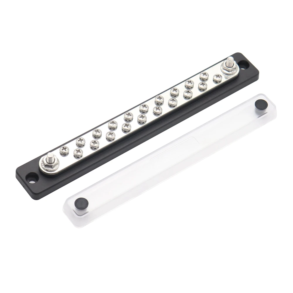 20 Terminal Bus Bar 150A DC 48V Power Distribution BusBar with Transparent Cover for Car Boat Marine Caravan RV
20 Terminal Bus Bar 150A DC 48V Power Distribution BusBar with Transparent Cover for Car Boat Marine Caravan RV