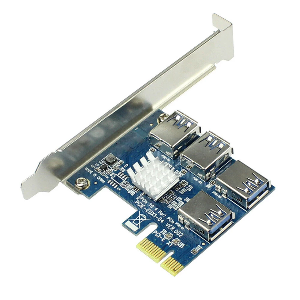 PCI-E 1 to 4 PCI-E Adapter 16X slots Riser Card PCI-E 1X to External 4 PCI-e slot Adapter PCIe Multiplier Card for Bitcoin Miner
PCI-E 1 to 4 PCI-E Adapter 16X slots Riser Card PCI-E 1X to External 4 PCI-e slot Adapter PCIe Multiplier Card for Bitcoin Miner